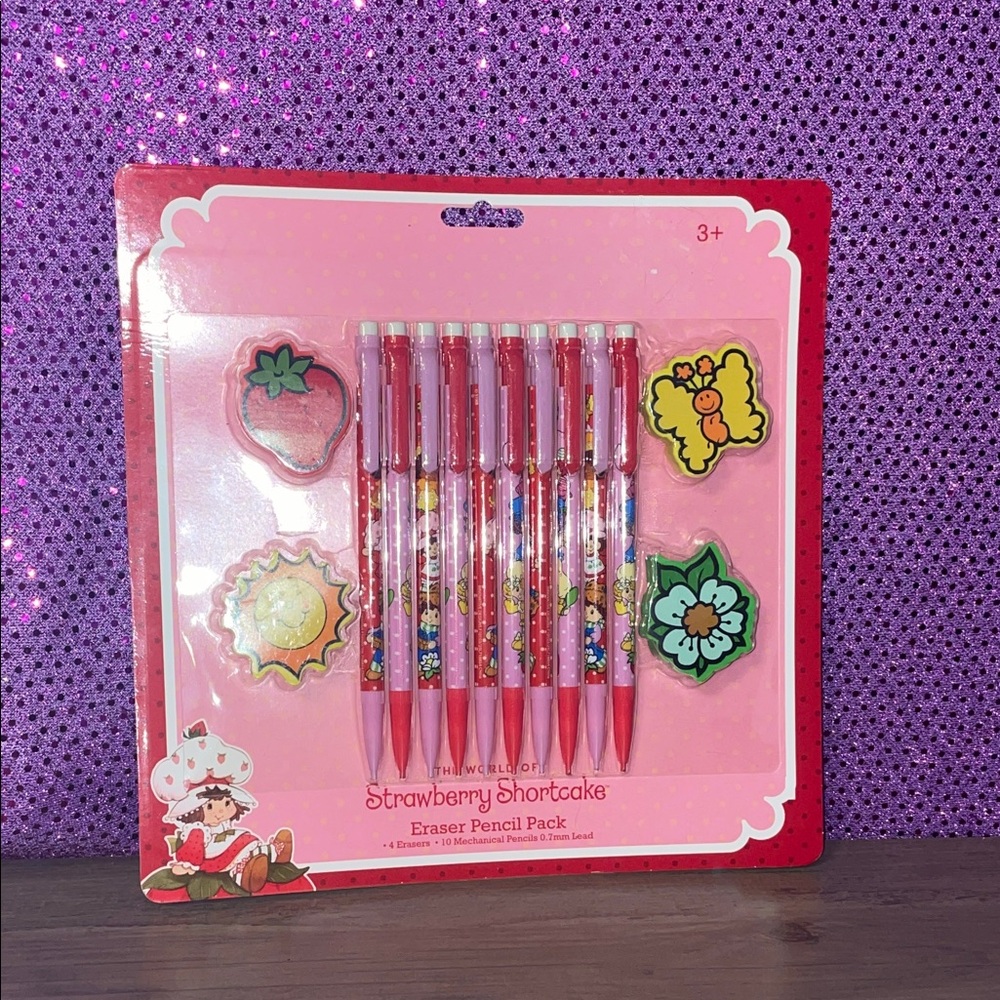 Strawberry Shortcake Pink Eraser Pencil Pack